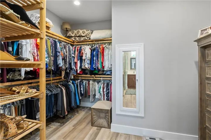 Huge walk-in master closet with built-in storage.