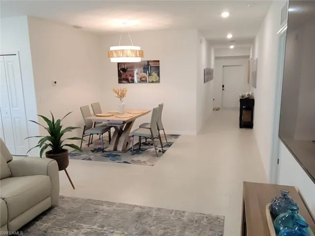 Bright open-concept living and dining area