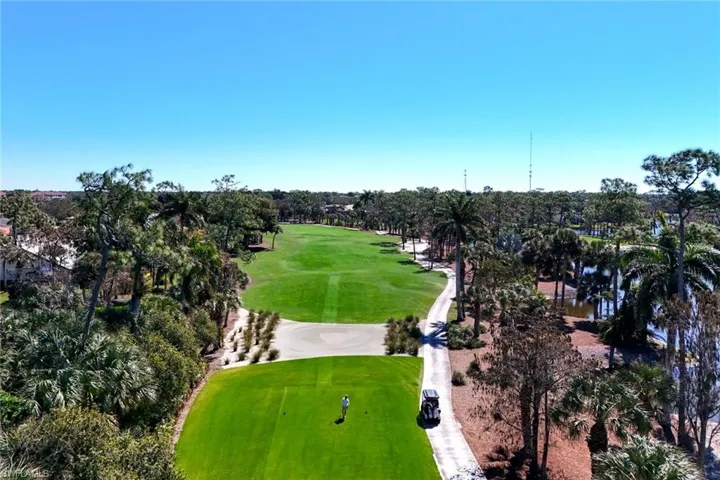 Aerial view of a golf course