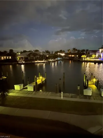 View of water feature featuring a boat dock