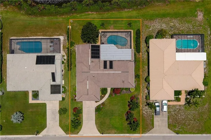 Drone / aerial view of lot, showing the outdoor oasis!