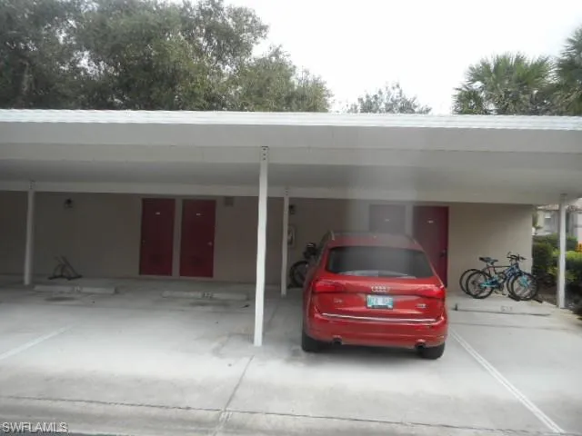View of covered parking lot