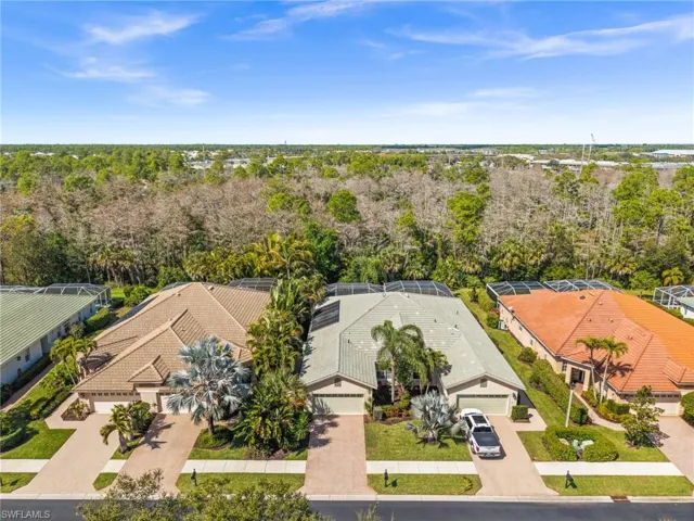 Aerial perspective of suburban area