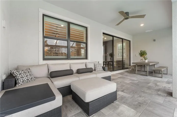 Living room with ceiling fan
