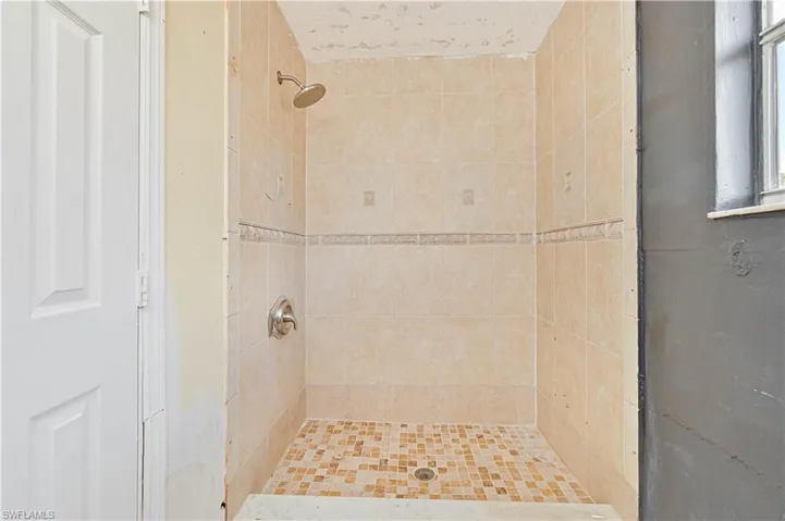 Bathroom with a shower stall