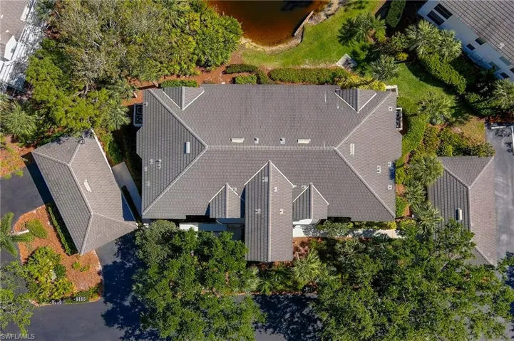 Aerial view of the building.
