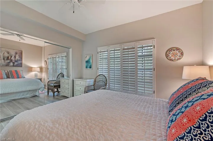 Guest bedroom tucked privately away from primary bedroom.