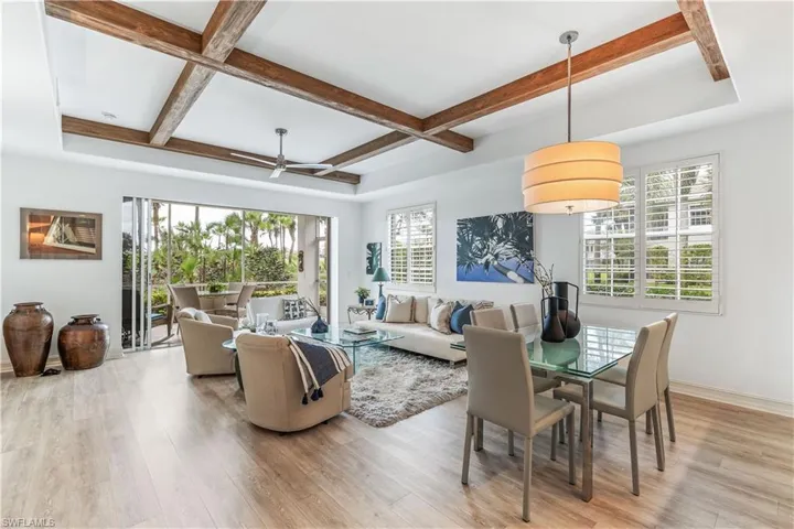 Open concept with living /  dining area