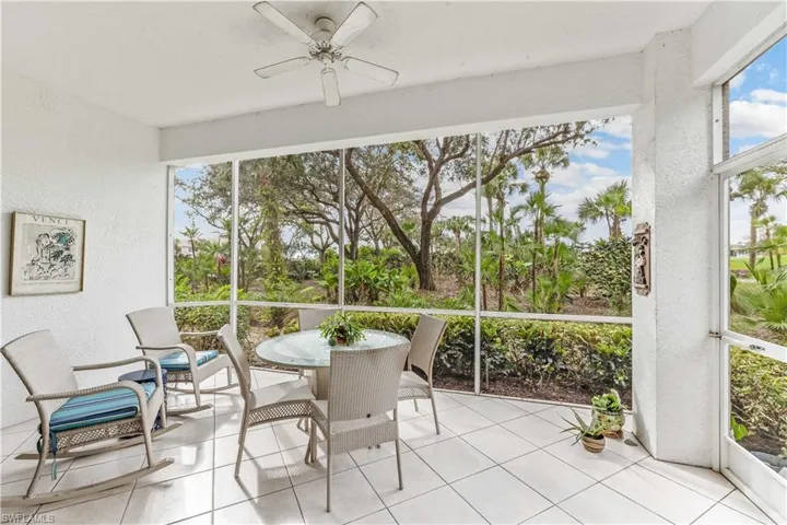 Spacious lanai offering priacy and views of the golf course