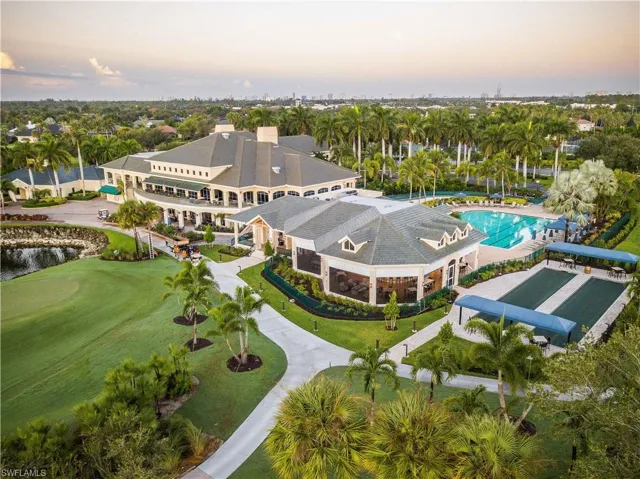 So many club amenities to include bocce ball courts next to the outdoor restaurant