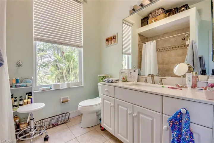 Guest bathroom is also ensuite to bedroom 2. Combo tub/shower.