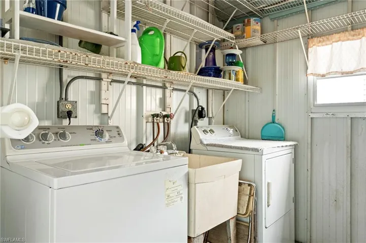 Washroom with separate washer and dryer
