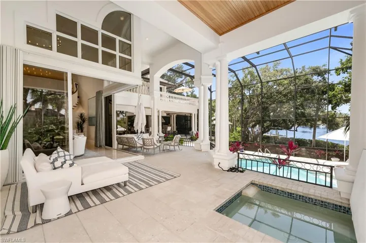 Notice how the corner sliding doors open the indoor space to the outdoor space AND the location of the spa, just off the primary bedroom.