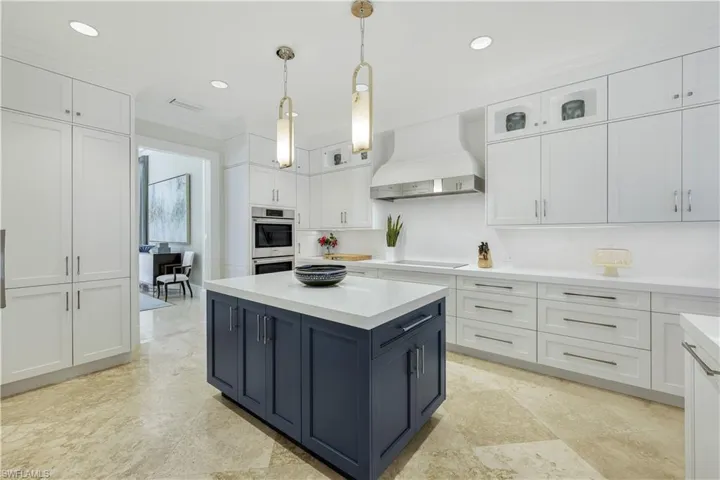 Newly designed state of the art kitchen offers so much storage space.