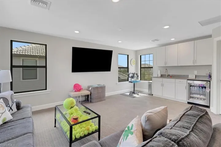 Loft area with wet bar