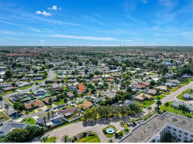 Aerial view of residential area