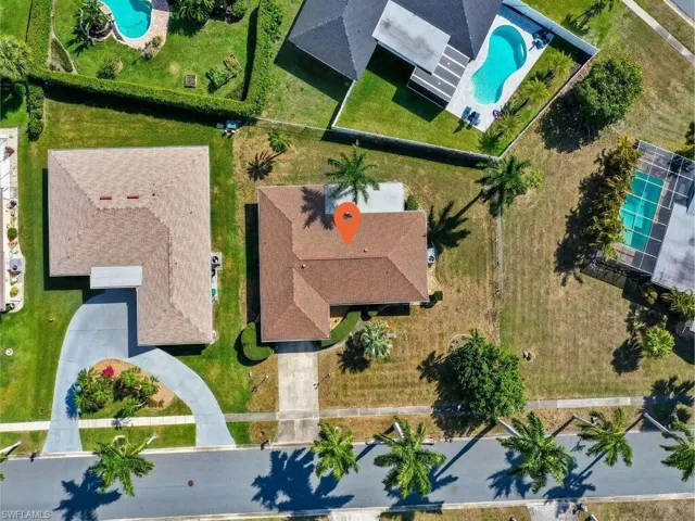 Aerial view of a pool area