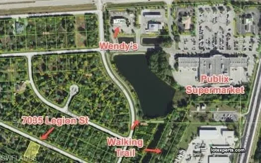 Aerial map of property and surrounding area
