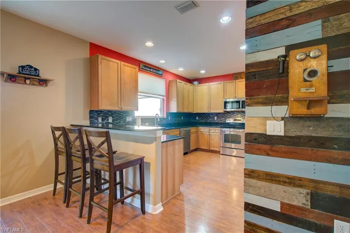 The breakfast bar is perfect for enjoying your morning coffee