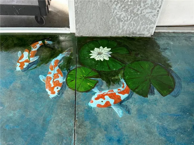 Artistic floors in pool area
