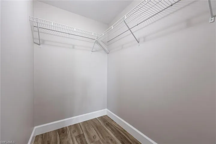Spacious closet with wood finished floors