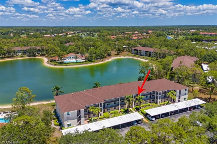 Drone / aerial view of a large body of water