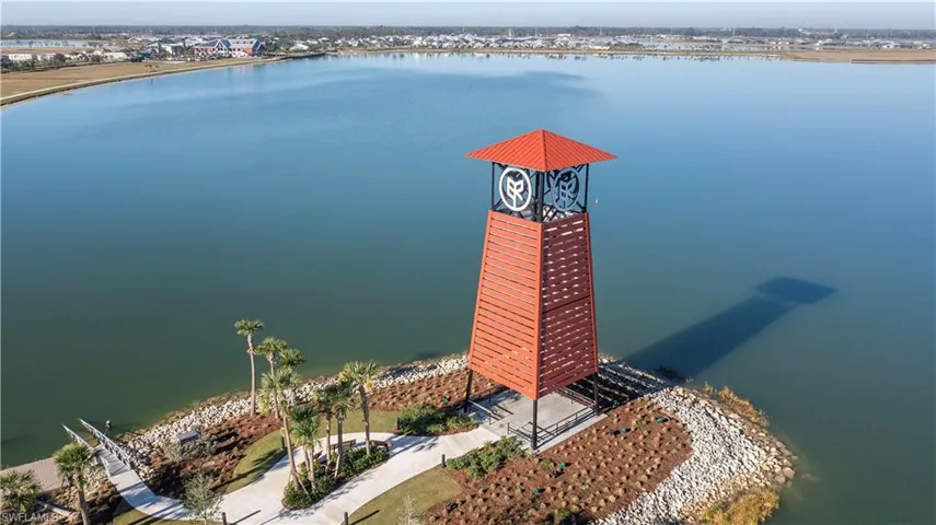 Bird's eye view of a large body of water