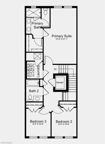Upper Level Floor Plan - Additional Highlights Include: impact glass windows and doors, screened balcony, and boat dock