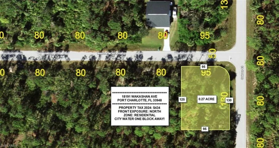 Map / location with property parcel outlined