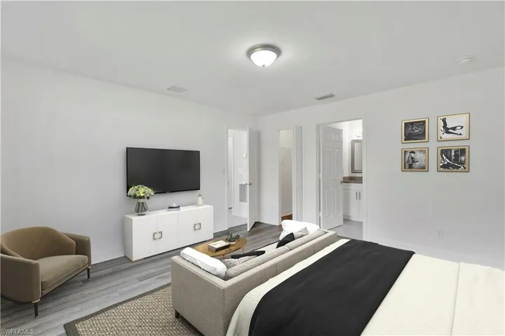 Staged master bedroom