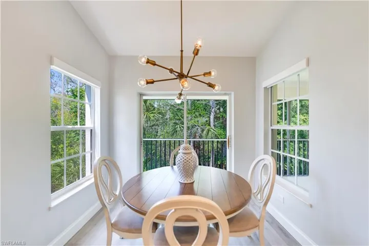 Dining nook with preserve views