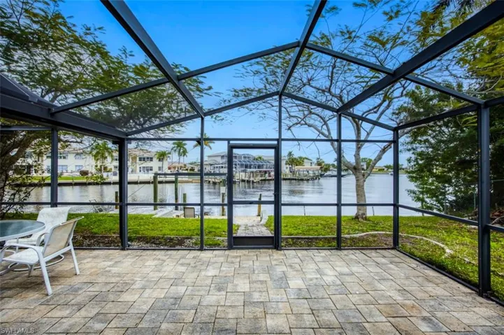 Paver lanai and view of Bimini Basin