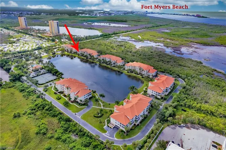 Bird's eye view of a large body of water