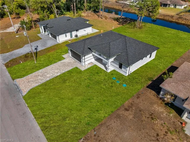 Drone / aerial view of a nearby body of water