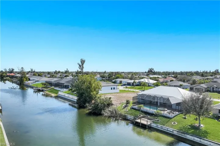 Aerial perspective featuring fresh water canal