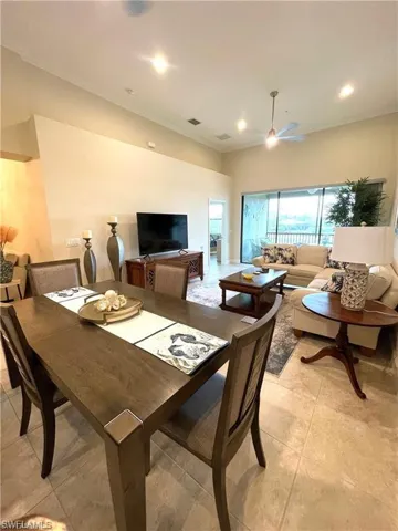 Dining area featuring recessed lighting and visible vents