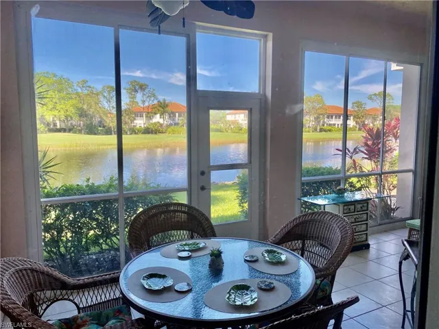 PATIO. WITH WATER VIEW  AND GLASS SLIDERS OVER SCREEN ENCLOSURE