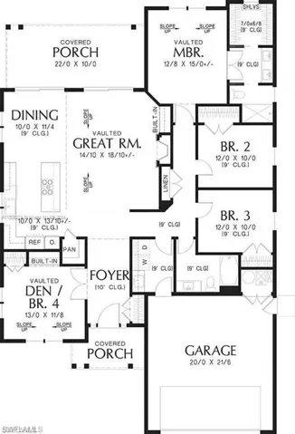 Modern farmhouse featuring a yard and a garage