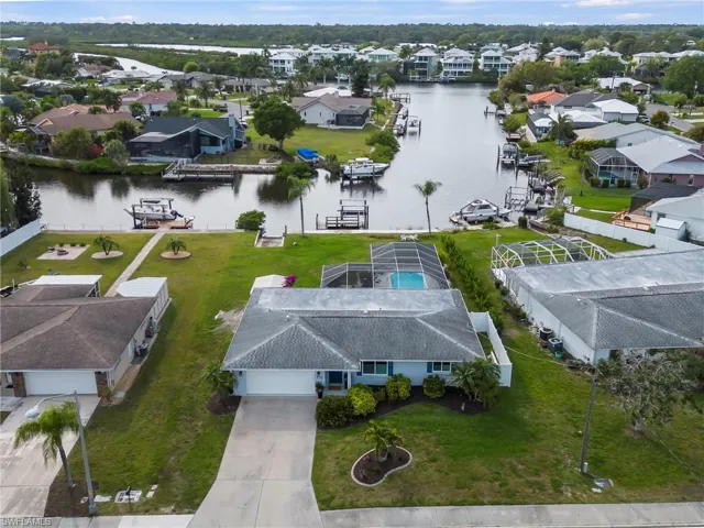 Aerial view overhead down Shaket Creek