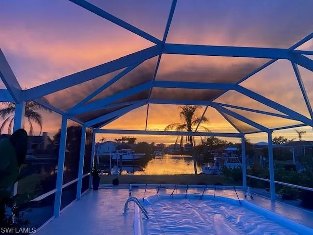 Blue hue Sunset over pool & Shakett Creek