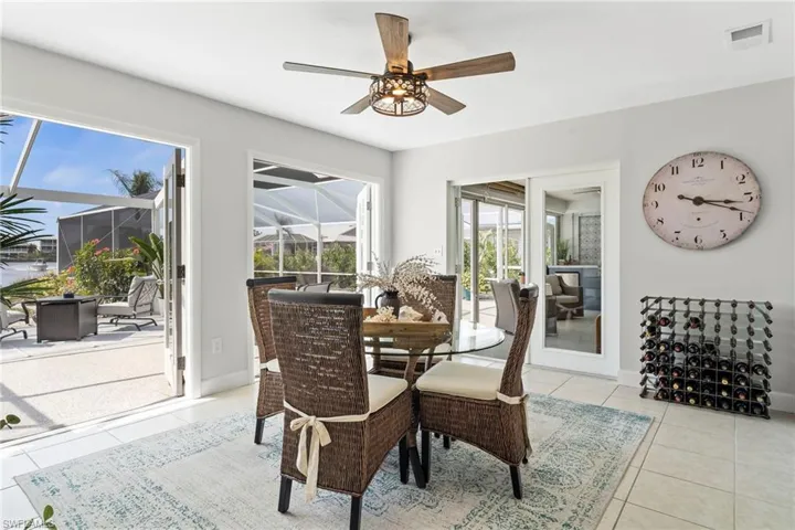 Dining Room 3 French Doors to Patio and covered Lanai