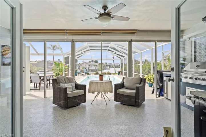 View of Covered Lanai from Bedroom 3/Office