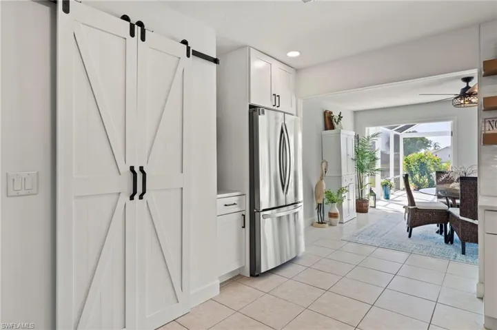 Kitchen, Dining Room thru French Door to patio