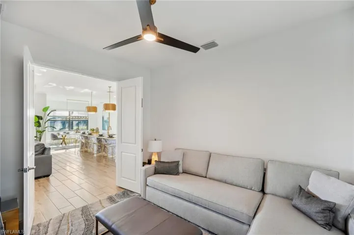 Living room with ceiling fan