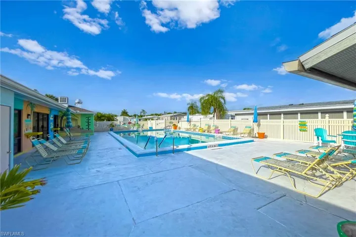 View of pool featuring a patio