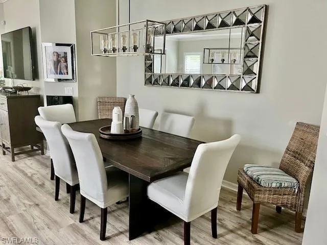 Dining room with wood finished floors
