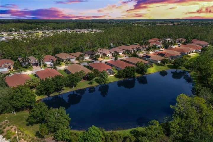 Showcasing the harmony of water, greenery, and residential charm in this picturesque lakeside community.