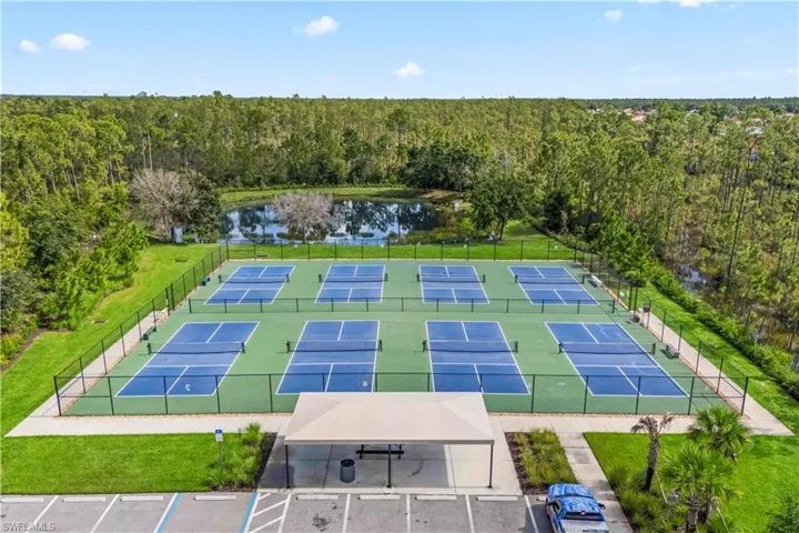 Capturing the spacious pickleball courts designed for fun and fitness.