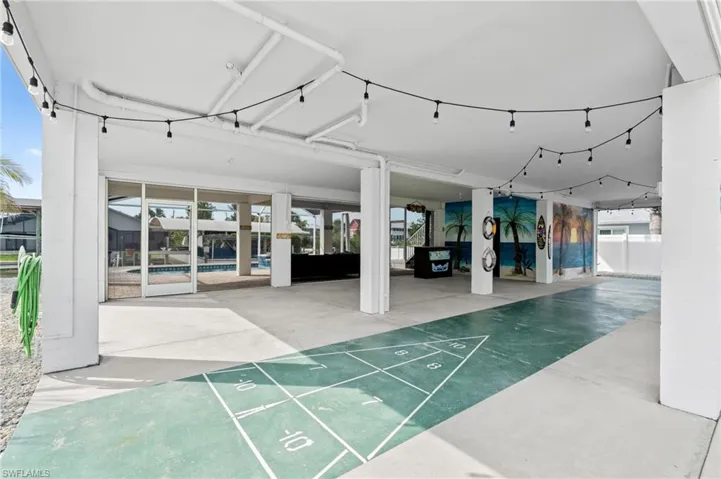 Shuffle board court underneath home -Virtually enhanced