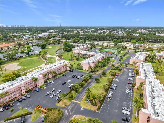 View of urban area with a golf course